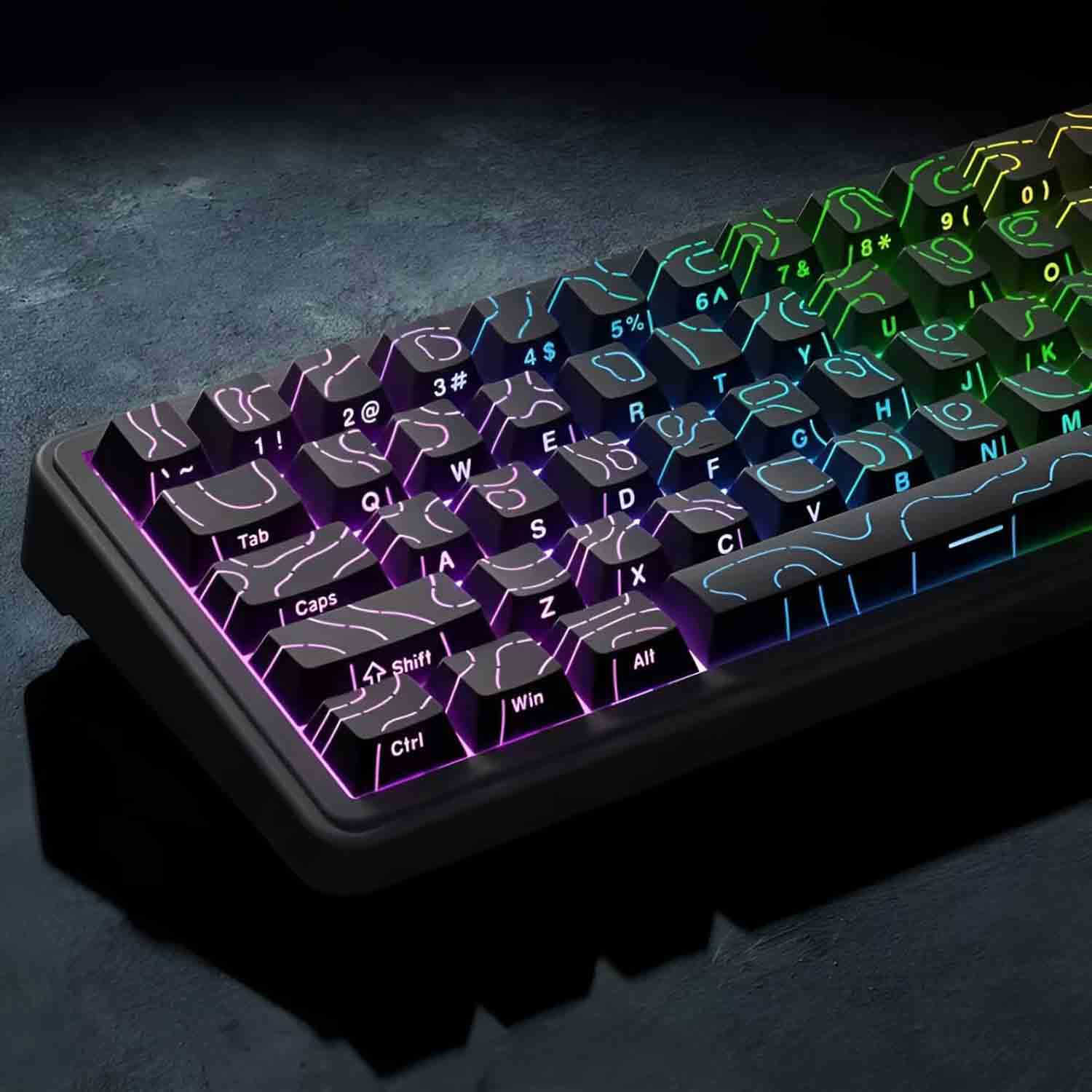 Topographic keycaps